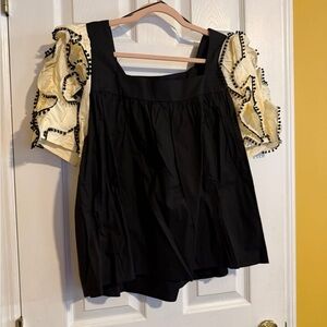 Black and Cream Women's Top